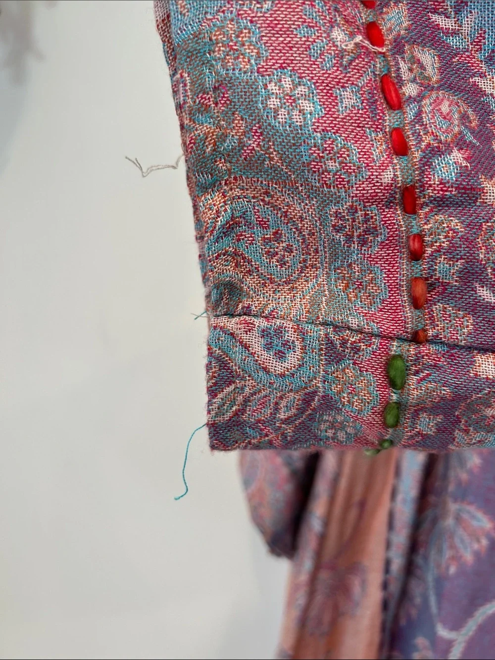RAJ Boho Lavender & Peach Floral Embroidered Kimono duster rayon one size - Picture 6 of 13